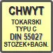 Piktogram - Chwyt: tokarski typu C - DIN 55027 (stożek 1:4 + BAGNETOWE)